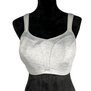 Panache Gray Underwire Sports Bra Convertible Straps to Racerback 38E